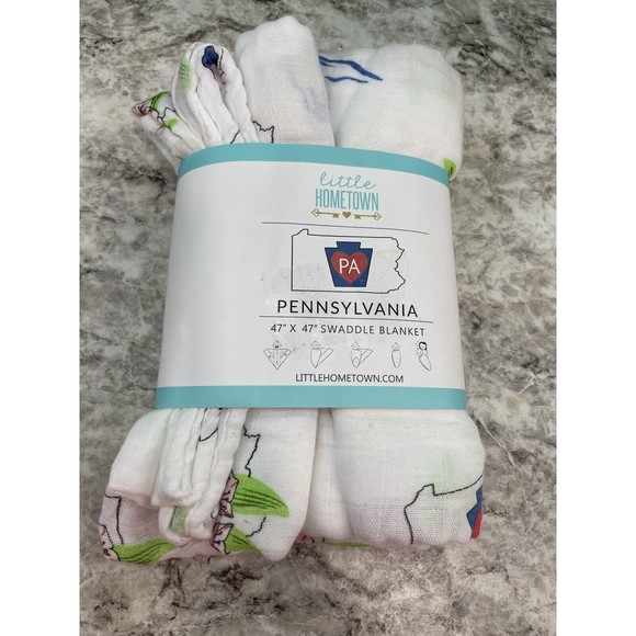 Little Hometown Pennsylvania State blanket New in packaging Bamboo & Cotton - Picture 1 of 4